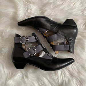 Fluevog Truth Tammi Rose Boots Black Navy Size 10.5